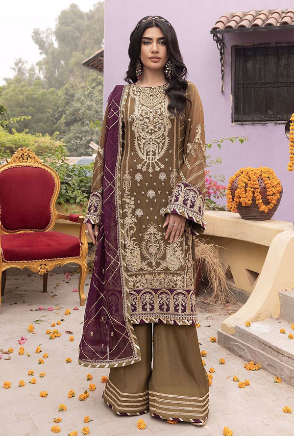 RANG-E-MEHFIL Chiffon Heavy Embroidery 3Piece D-001